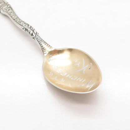 925 Sterling Silver 2-Tone Vintage "Winchester / Kentucky" Ornate Spoon