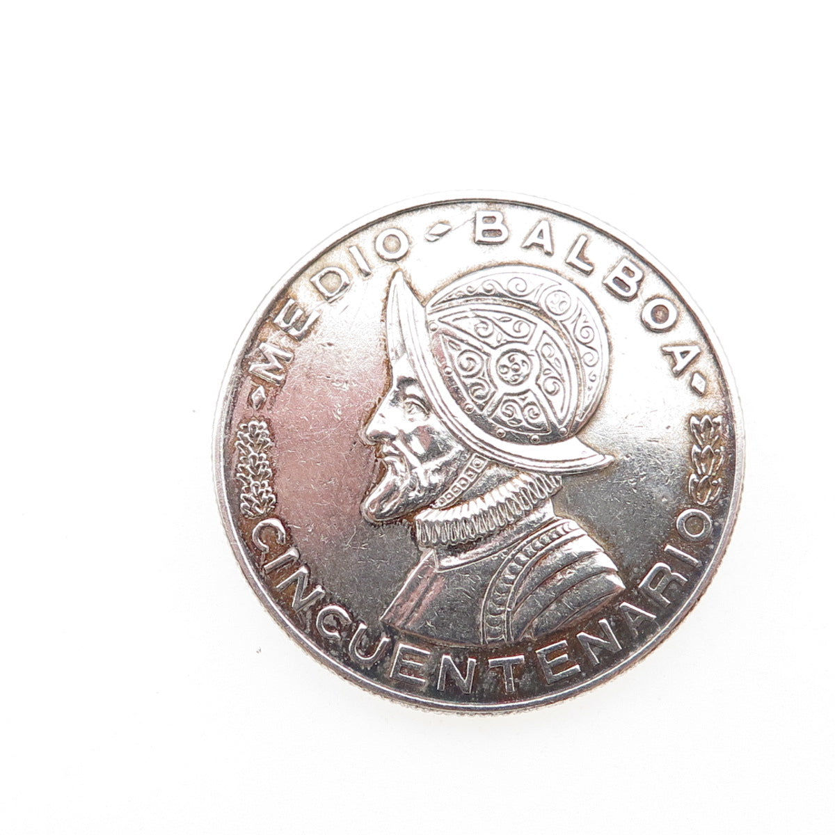 900 Silver Vintage 1953 Panama 1/2 Balboa Coin Pin Brooch