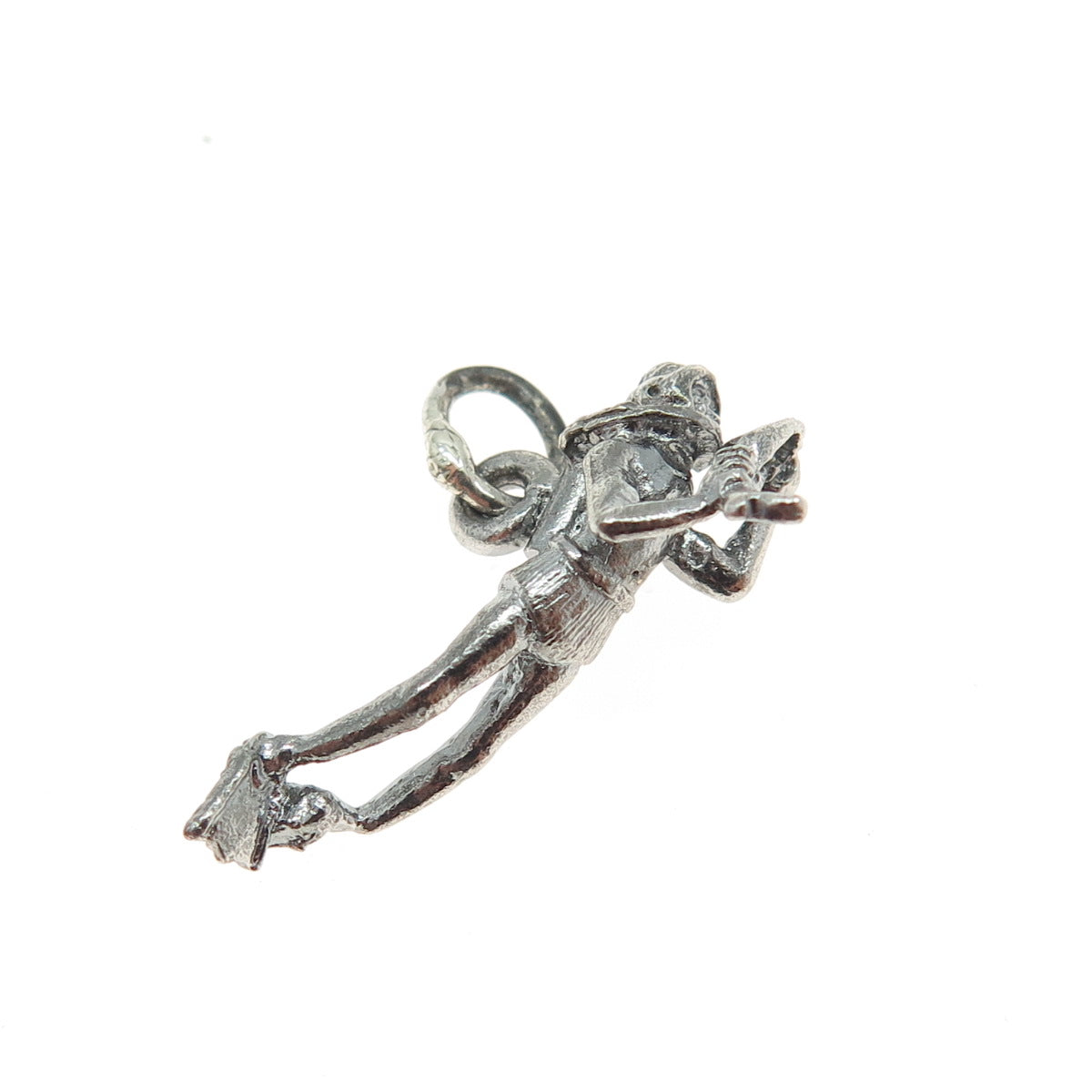 925 Sterling Silver Antique Art Deco Diver 3D Charm Pendant