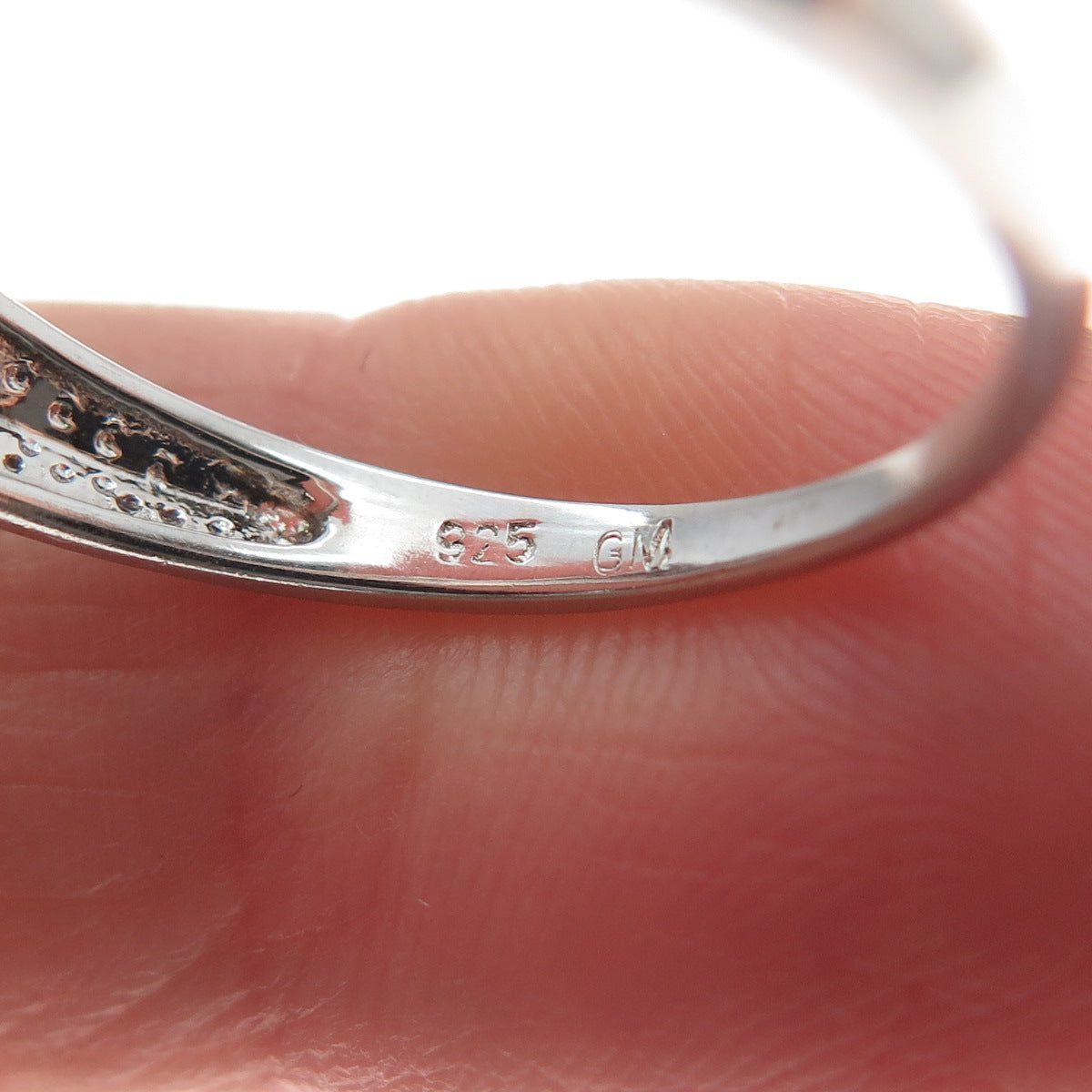 925 Sterling Silver Round-Cut C Z Sparkle Ring Size 9.25