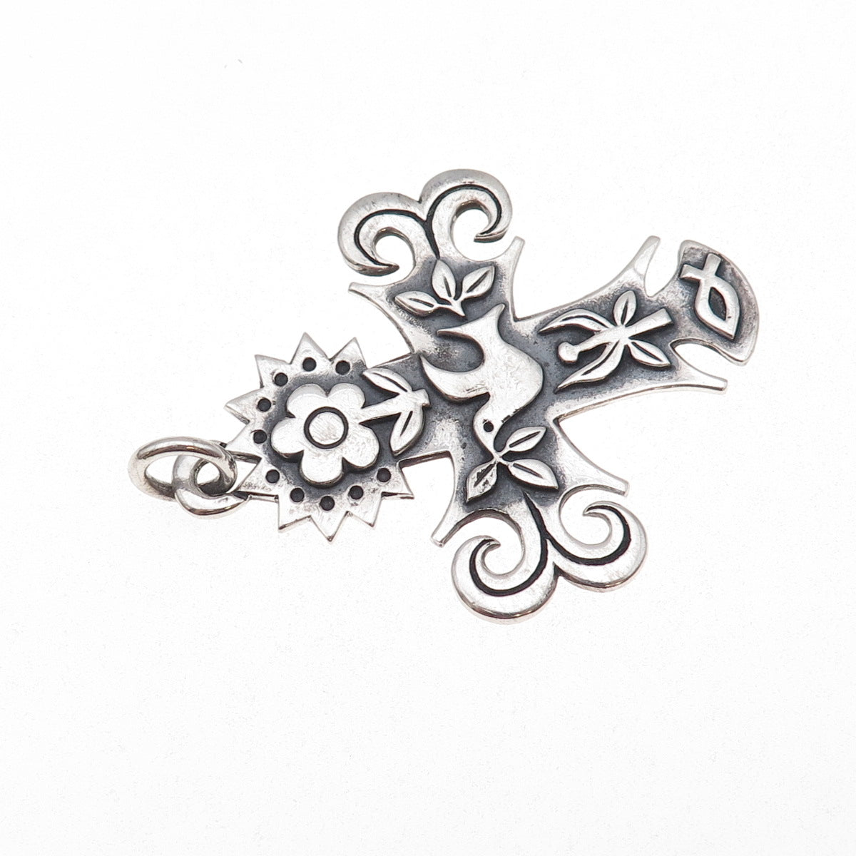 James Avery 925 Sterling Silver Vintage La Primavera Cross Pendant