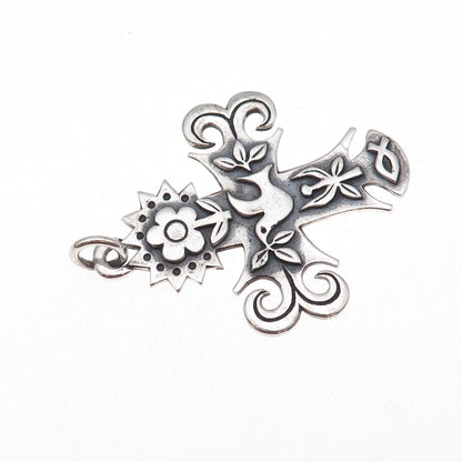 James Avery 925 Sterling Silver Vintage La Primavera Cross Pendant