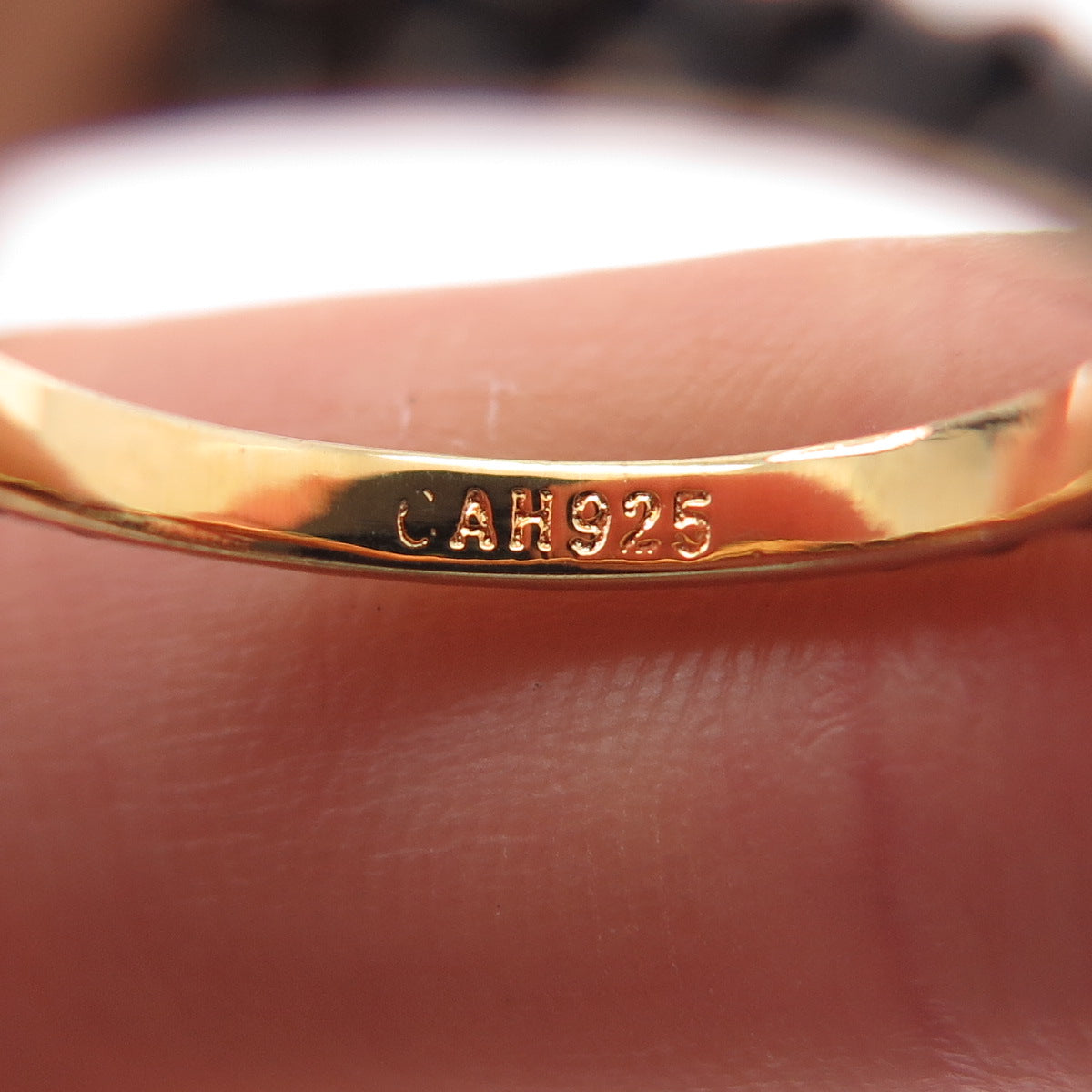 925 Sterling Silver Black Rhodium Gold Plated Beaded Band Ring Size 7