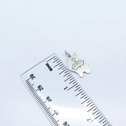 925 Sterling Silver Vintage BEAU Crown & Cross Charm Pendant