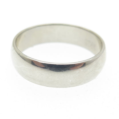 925 Sterling Silver Classic Wedding Band Ring Size 6.25