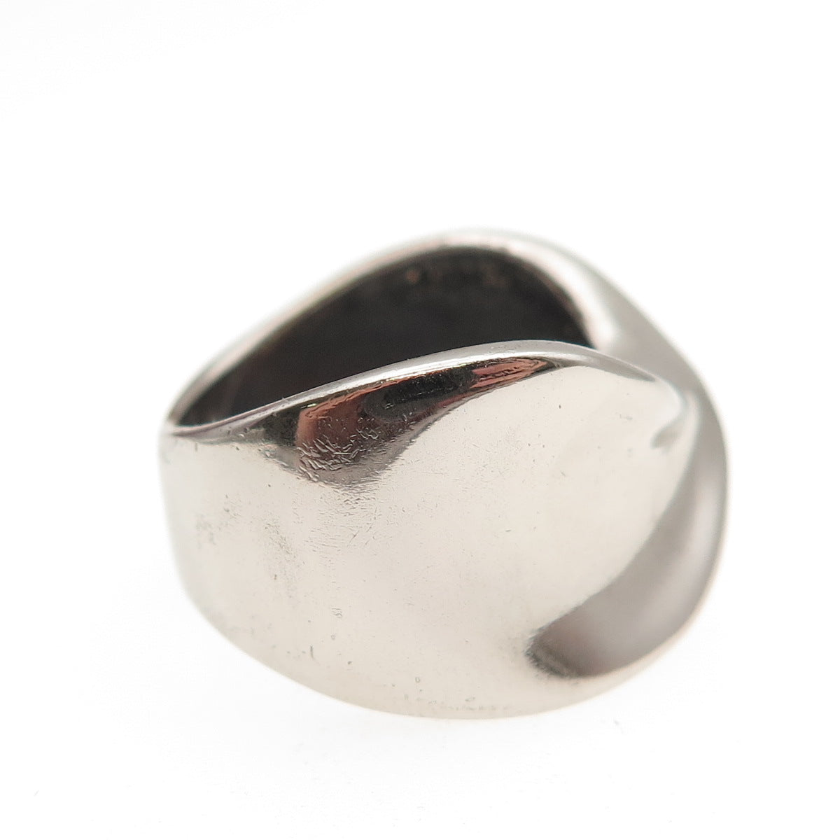 925 Sterling Silver Vintage Modernist Oxidized Ring Size 6.5