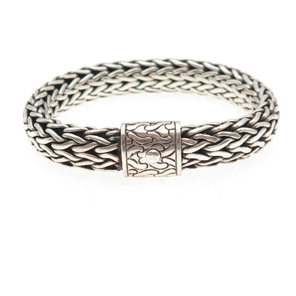 John Hardy 925 Sterling Silver Vintage 10mm Woven Icon Bracelet 6.25"