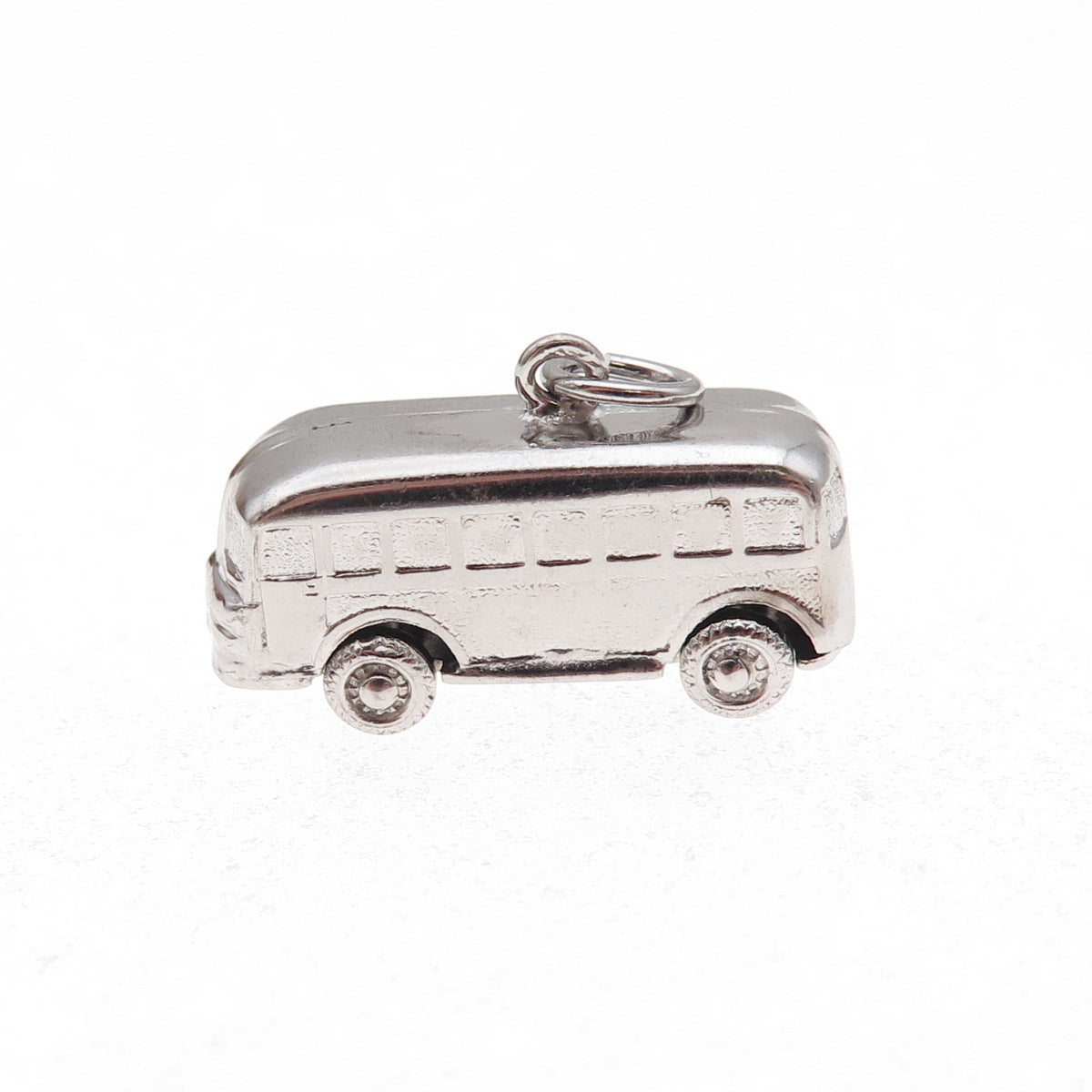 Art's Elegance 925 Sterling Silver Vintage Bus 3D Charm Pendant