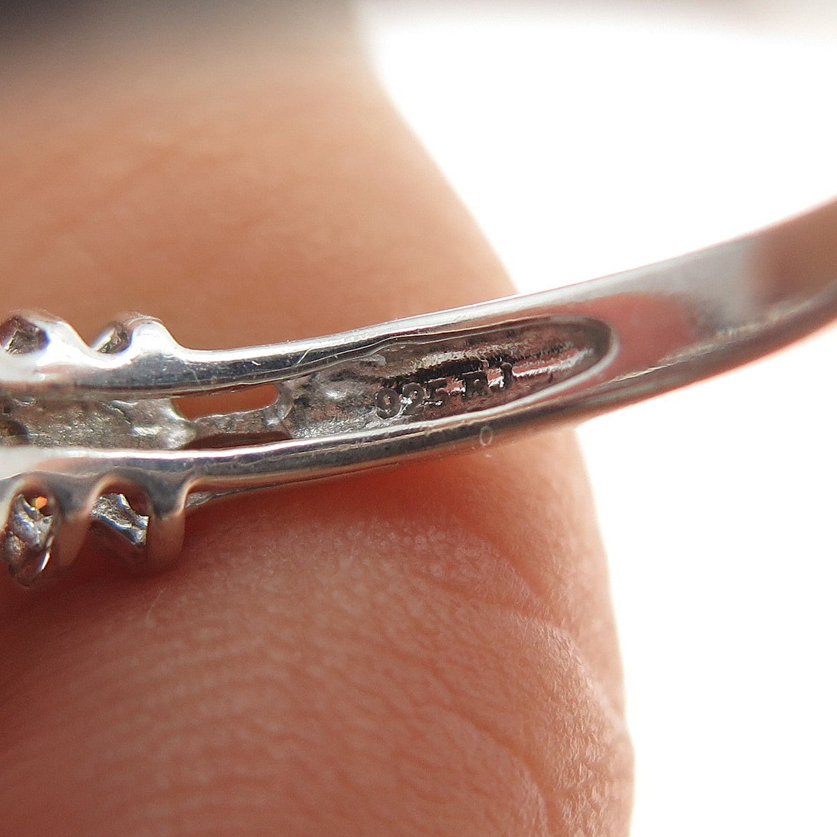 RJ GRAZIANO 925 Sterling Silver Real Marquise-Cut Ruby & C Z Ring Size 8.25