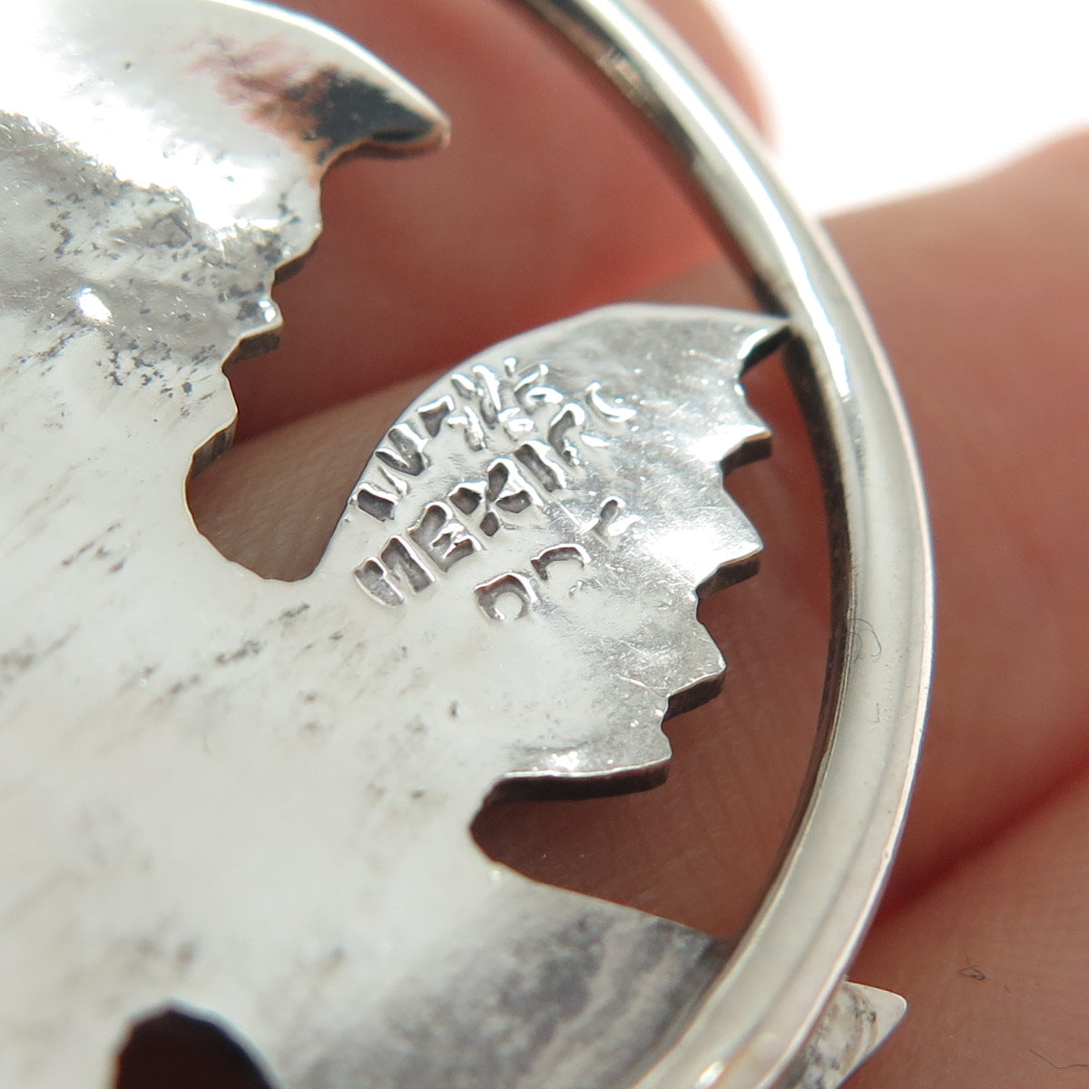 925 Sterling Silver Vintage Mexico Eagle Bird Oxidized Charm Pendant
