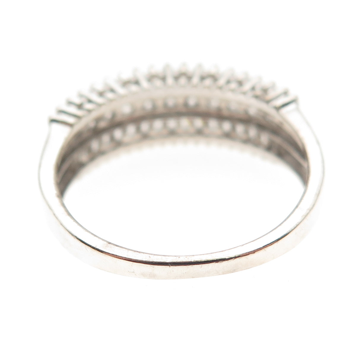 925 Sterling Silver Round & Tapered Baguette-Cut C Z Ring Size 9.25