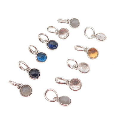 Pandora 925 Sterling Silver Real Multi-Gem Birthstone SET of 11 Charm Pendants