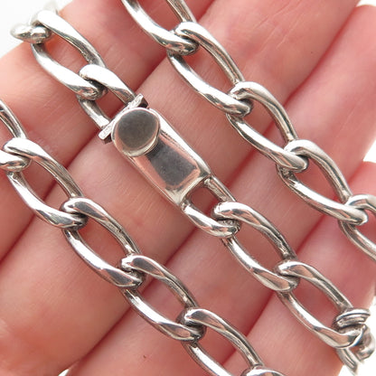 950 Silver Vintage Mexico Curb Chain Necklace 20"