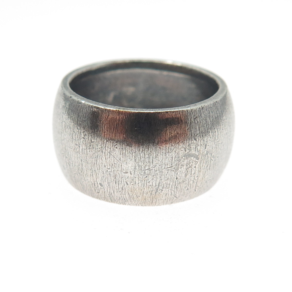 925 Sterling Silver Vintage Cigar Band Oxidized Ring Size 5.75