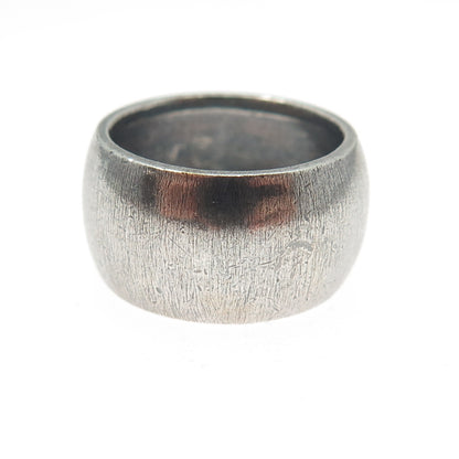 925 Sterling Silver Vintage Cigar Band Oxidized Ring Size 5.75
