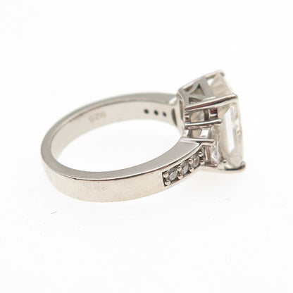 D'JOY 925 Sterling Silver Multi-Cut C Z Engagement Ring Size 5