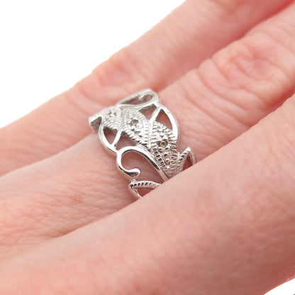 RJ Graziano 925 Sterling Silver Real Round-Cut Diamond Floral Ring Size 5