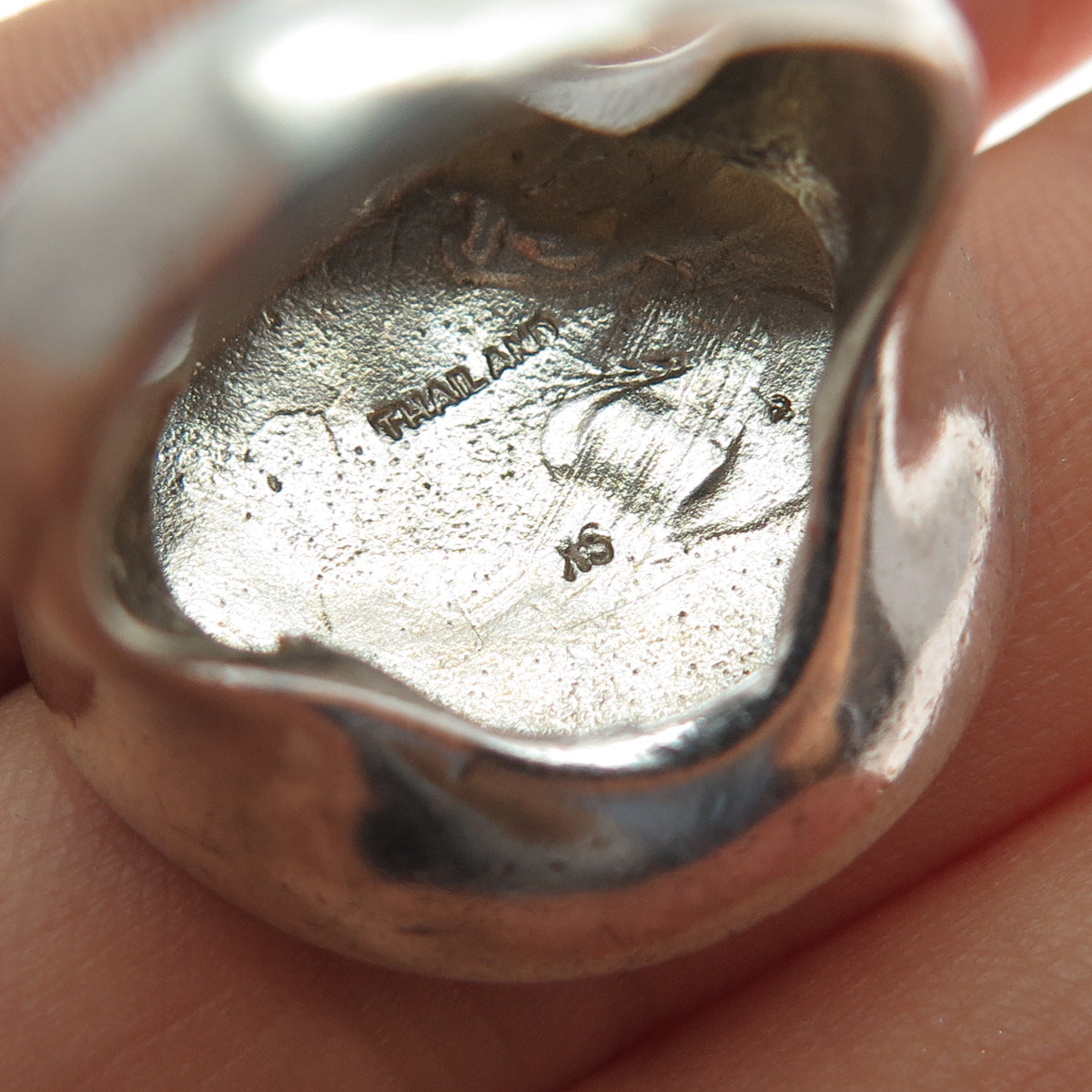 SX Sally C 925 Sterling Silver Vintage Modernist Disc Ring Size 7.25