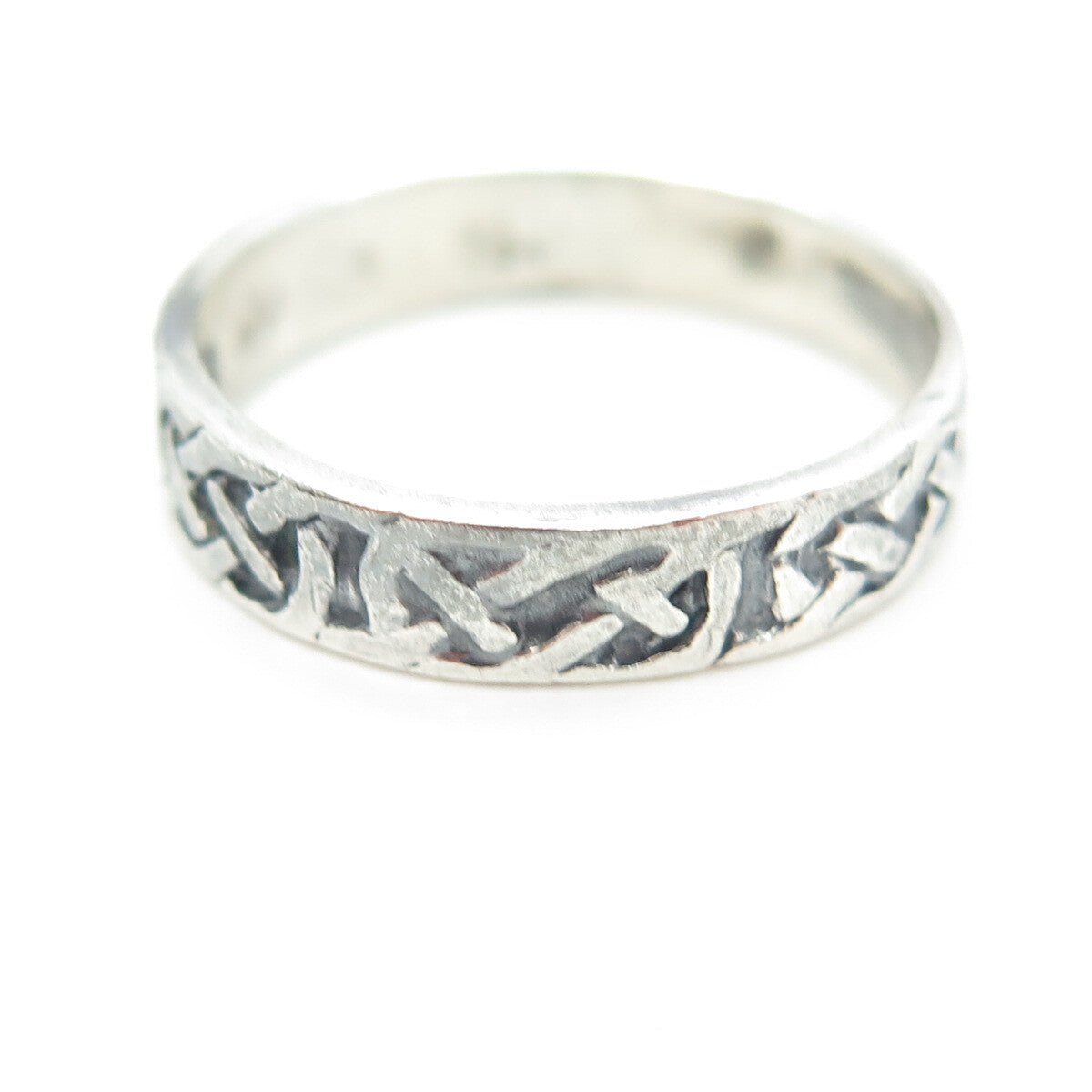 CHAPAL ZENRAY 925 Sterling Silver Vintage Celtic Knot Band Ring Size 8