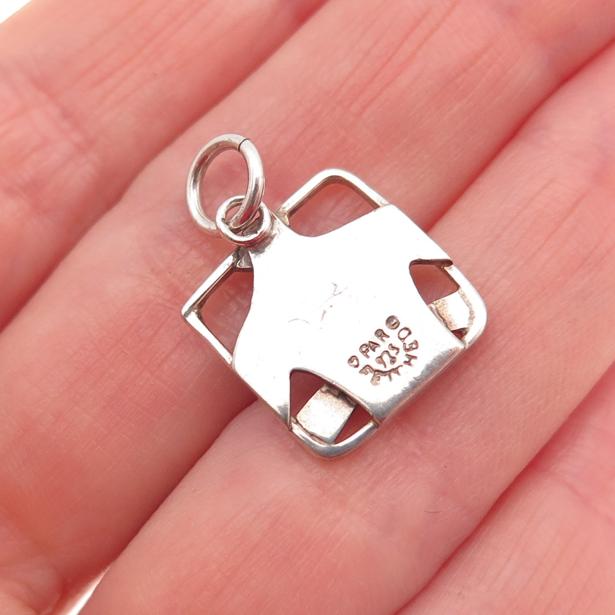 FAR FETCHED 925 Sterling Silver Vintage Prayer Hands Mini Charm Pendant