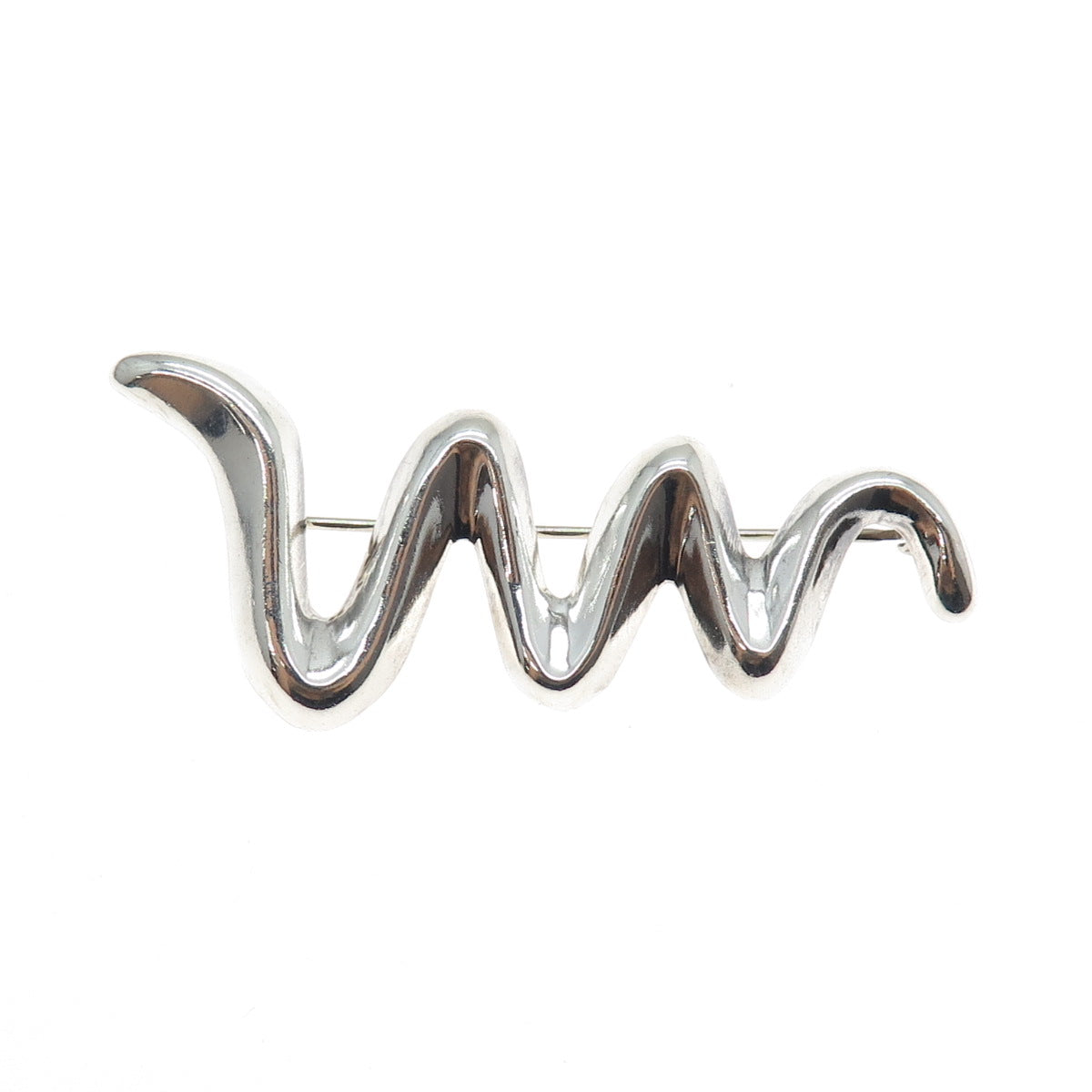 BARRA 925 Sterling Silver Vintage Modernist Zig Zag Pin Brooch