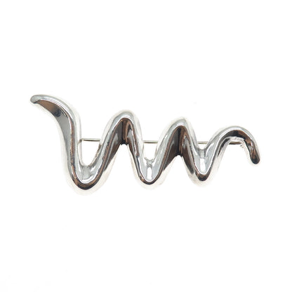 BARRA 925 Sterling Silver Vintage Modernist Zig Zag Pin Brooch