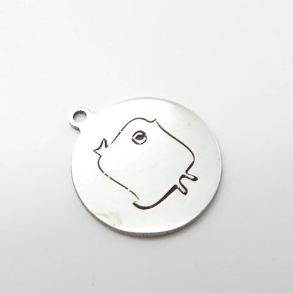 925 Sterling Silver USA Two In Town Chick Bird Charm Pendant