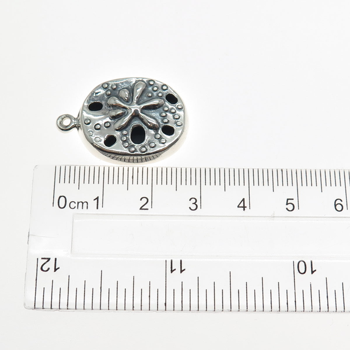 925 Sterling Silver Vintage Sand Dollar Shadow Box Charm Pendant