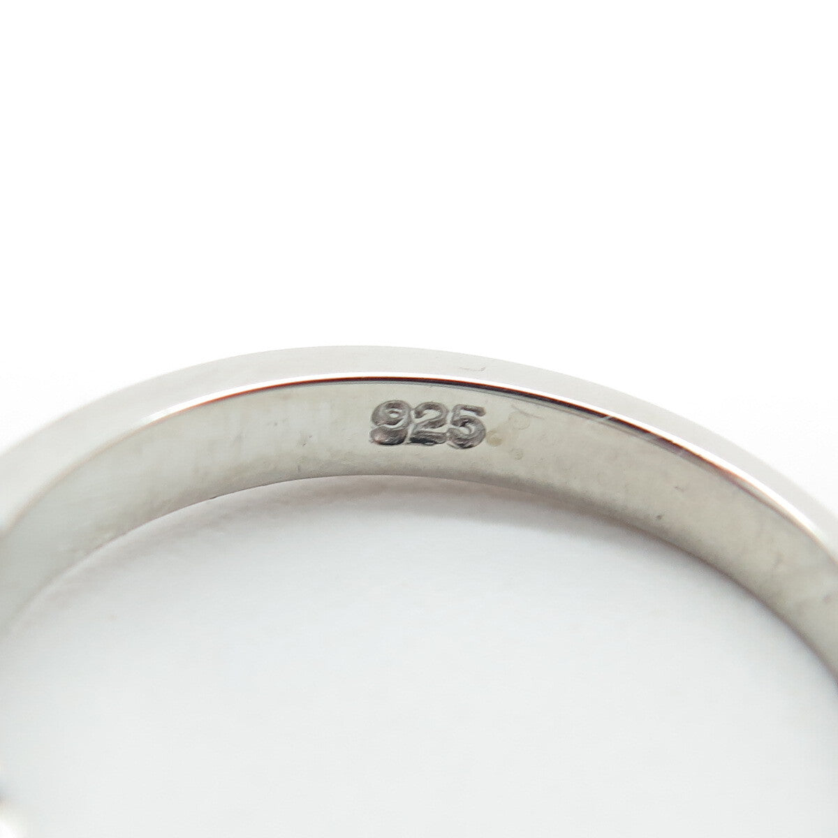 925 Sterling Silver Round-Cut Lab-Created Pink Sapphire Ring Size 4.75