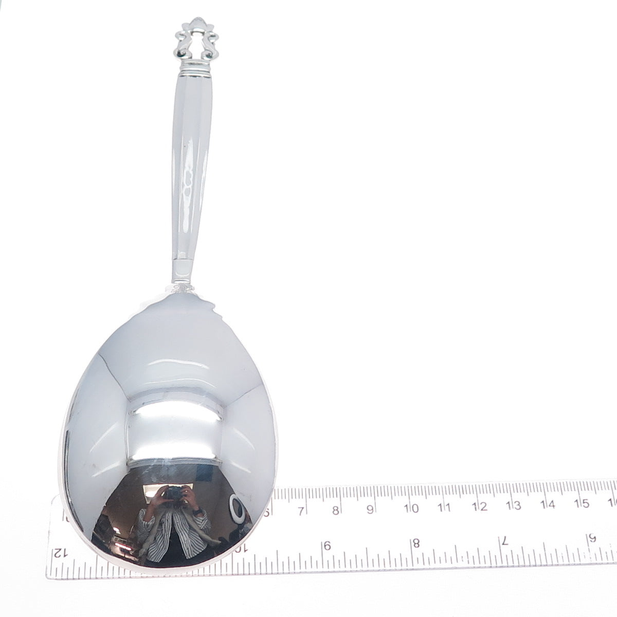 GEORG JENSEN 925 Sterling Silver Antique 1915 Denmark Vegetable Spoon