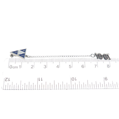 925 Sterling Silver Vintage Enamel 1961 Public School 20 Pin Brooch w/Chain