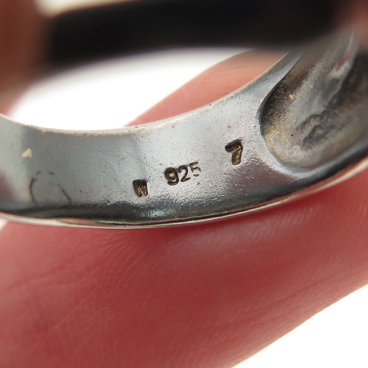 925 Sterling Silver Vintage Round-Cut Blue C Z Modernist 2-Row Ring Size 7