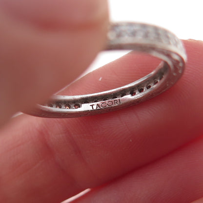 Tacori 925 Sterling Silver Round-Cut C Z Eternity Band Ring Size 6