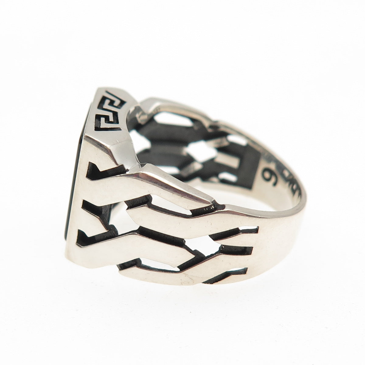 Chimoda 925 Sterling Silver Real Black Onyx Signet Ring Size 9.25