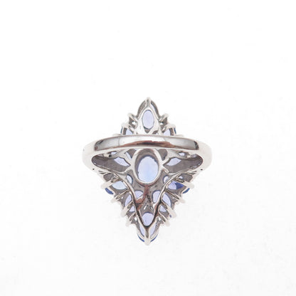 Chuck Clemency 925 Sterling Silver Real Diamond & Tanzanite Ring Size 8