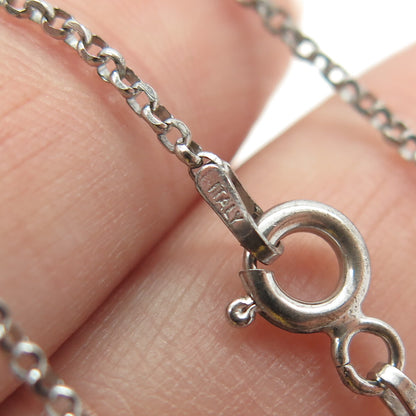 925 Sterling Silver Round-Cut C Z Stirrup Rolo Chain Necklace 16"