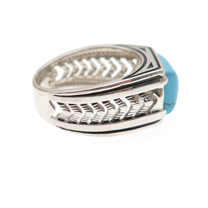 CHIMODA 925 Sterling Silver Real Turquoise Arrow Ring Size 7
