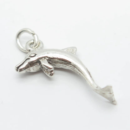 925 Sterling Silver Vintage Friendly Dolphin Pendant