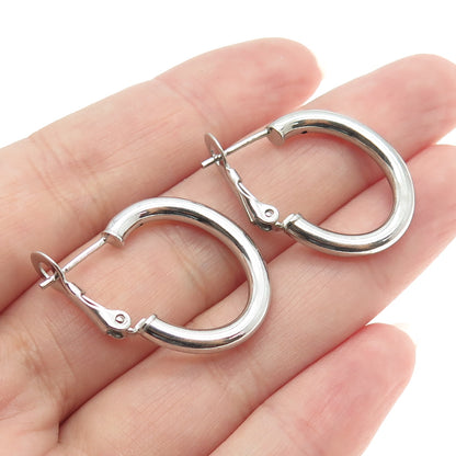 925 Sterling Silver Puffy Hoop Earrings