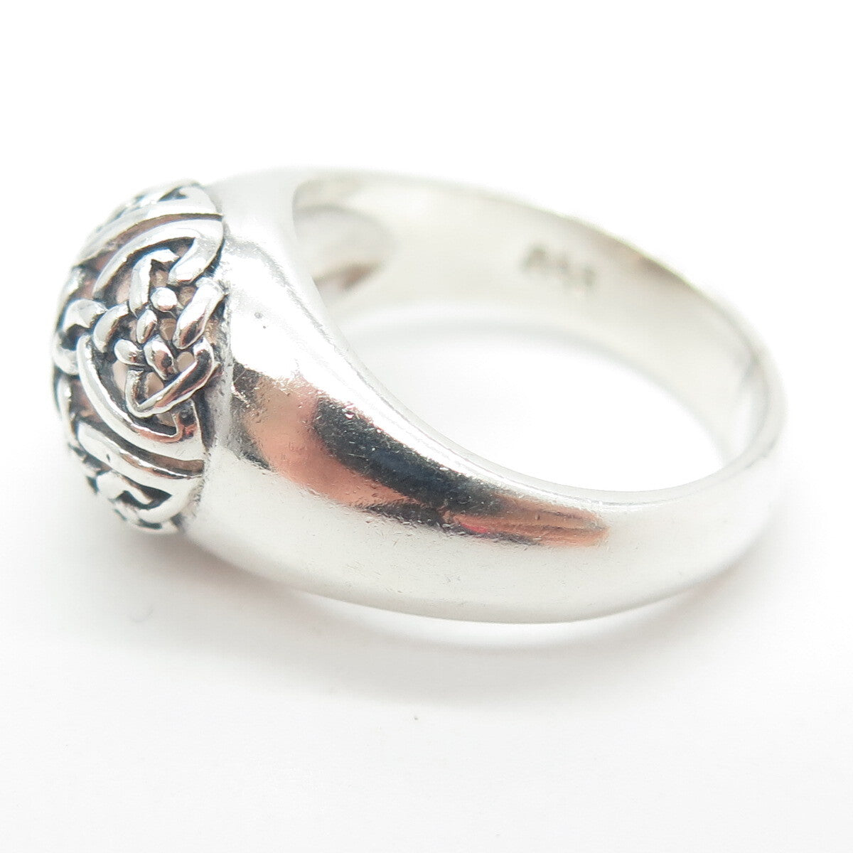 925 Sterling Silver Vintage Celtic Knot Dome Ring Size 6
