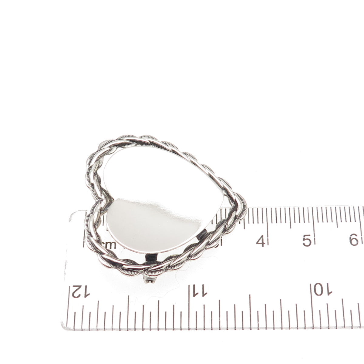 Beau 925 Sterling Silver Vintage Heart Oxidized Pin Brooch