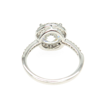 925 Sterling Silver Round-Cut Shaped C Z Ring Size 7