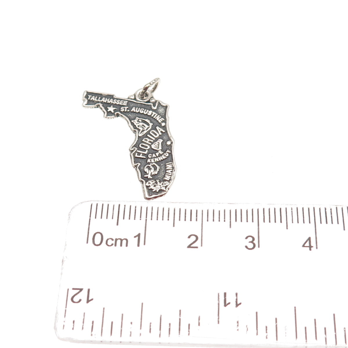 MAISELS INDIAN 925 Sterling Silver Vintage Florida State Map Charm Pendant