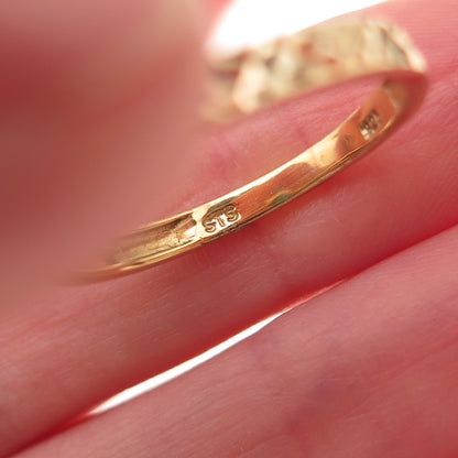 Chuck Clemency Sterling Gold Plated Real Turquoise Diamond-Cut Ring Size 8.25