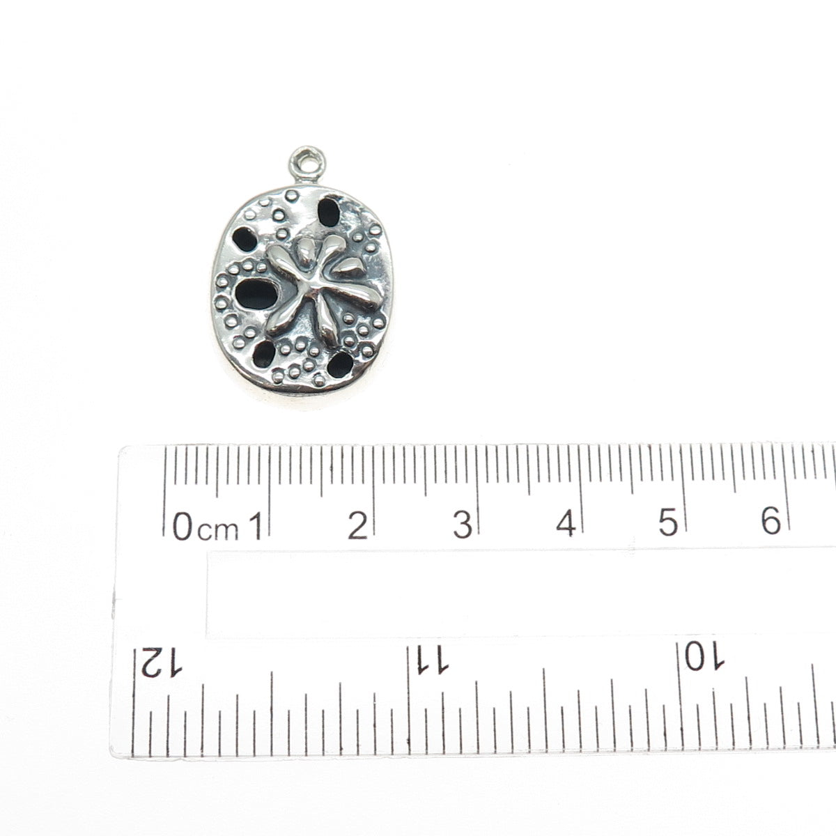 925 Sterling Silver Vintage Sand Dollar Shadow Box Charm Pendant