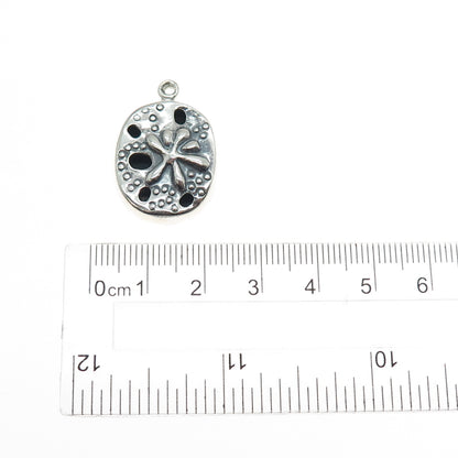925 Sterling Silver Vintage Sand Dollar Shadow Box Charm Pendant