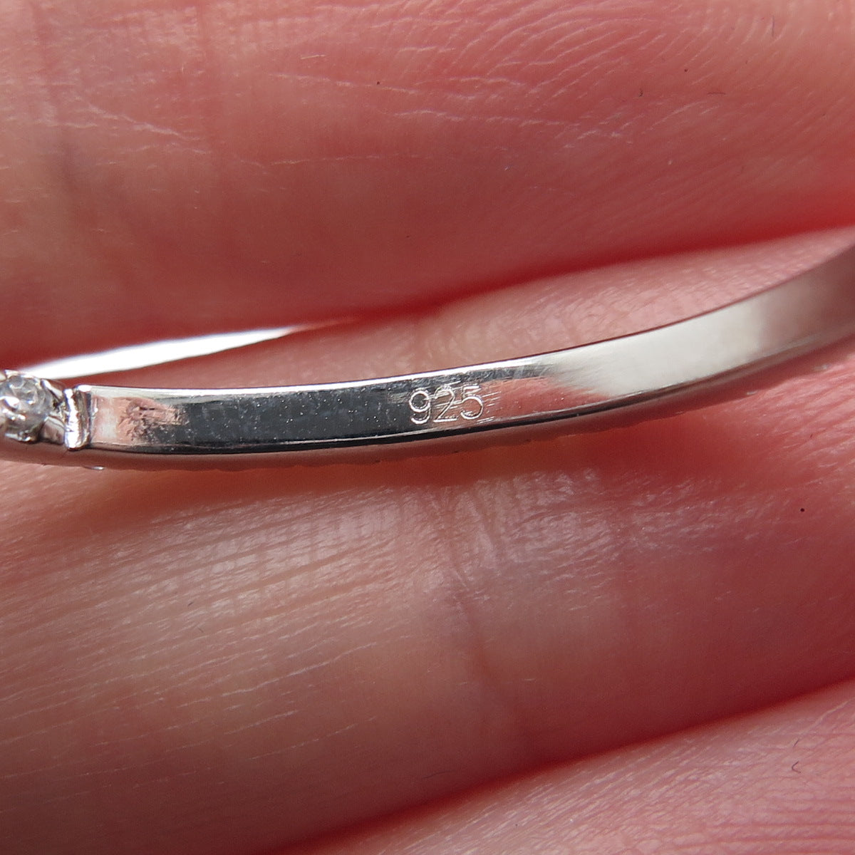925 Sterling Silver Round-Cut C Z In & Out Hoop Earrings