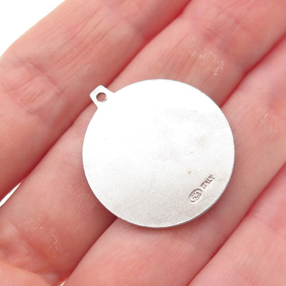 925 Sterling Silver Vintage Italy St. Michael Religious Tag Charm Pendant