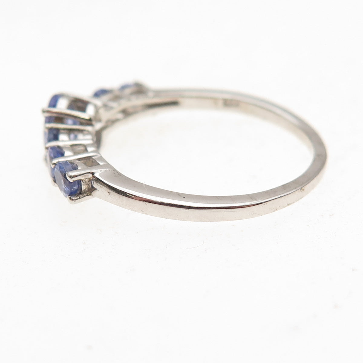 Chuck Clemency Sterling Silver Real Oval & Round-Cut Tanzanite Ring Size 8.25