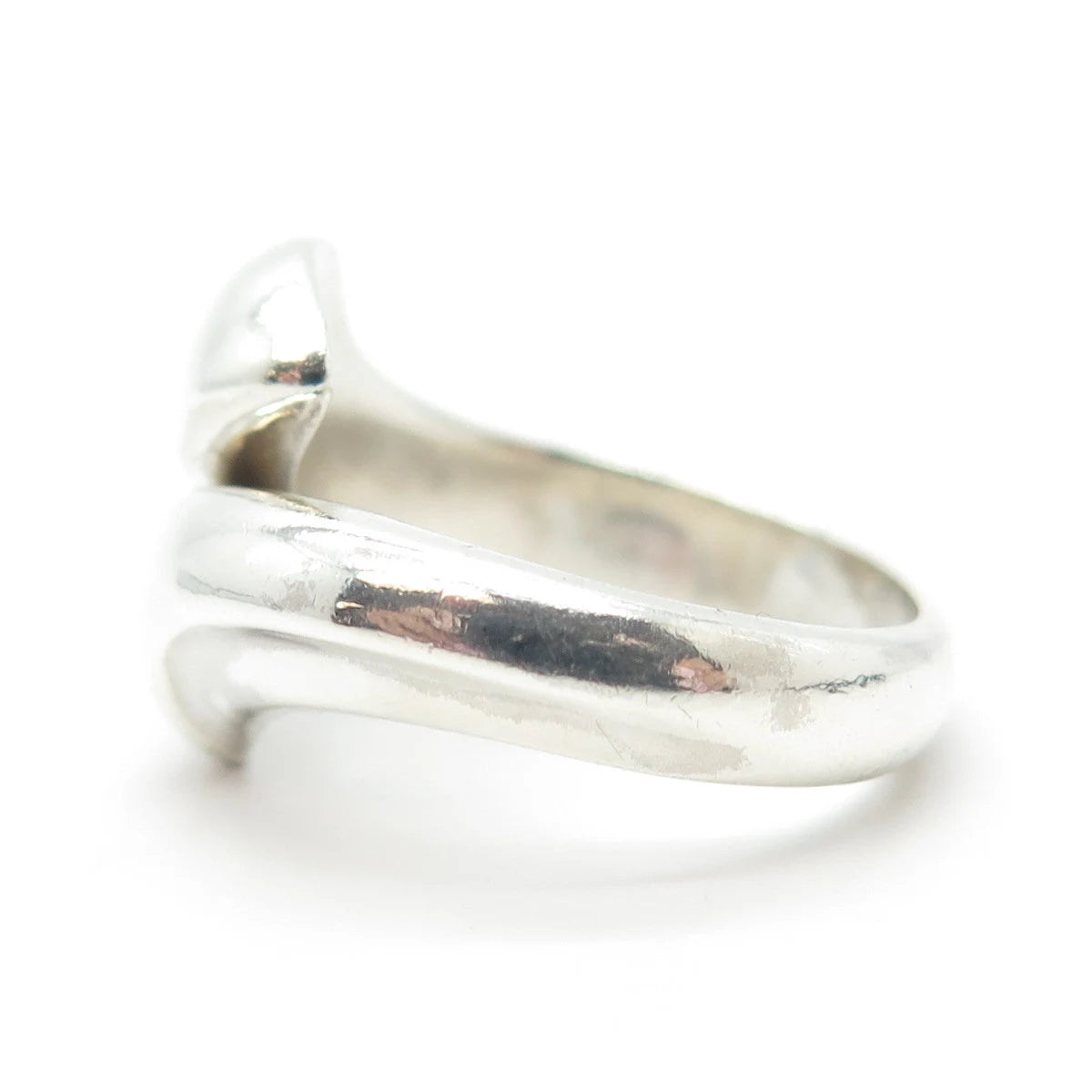 925 Sterling Silver Vintage Overlap Ring Size 7.75